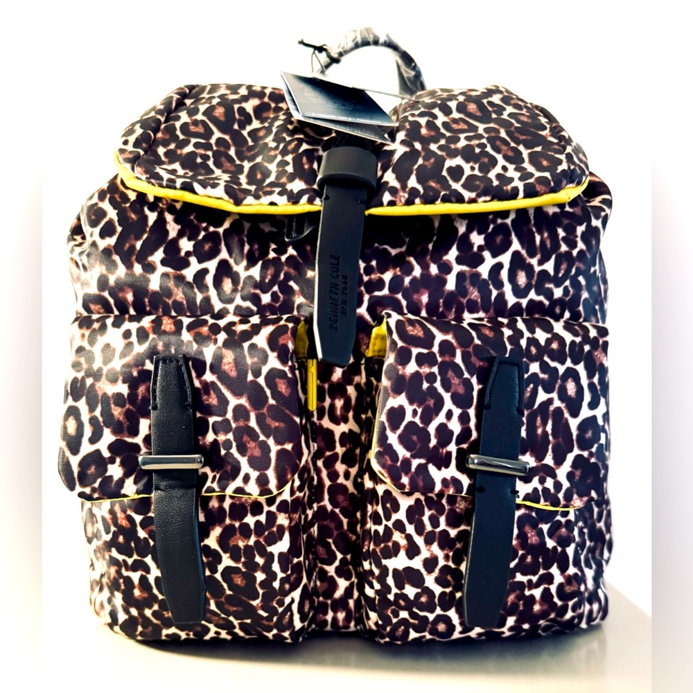 NWT. Kenneth Cole Techni-Cole water resistant backpack in cheetah print.
